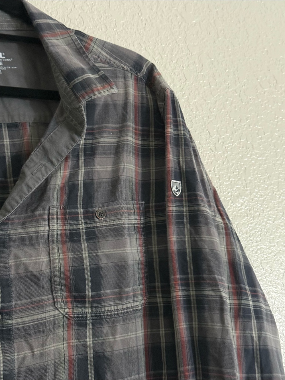 Kuhl Plaid Flannel Button Up Long Sleeve Gorpcore Outdoor Shirt Mens Large - Picture 3 of 6